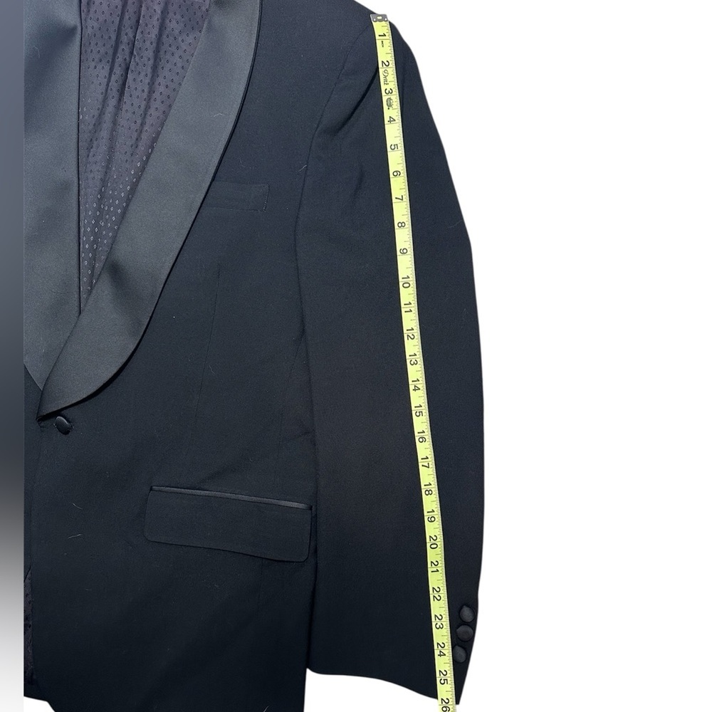 Vintage Christian Dior Pure Wool Tuxedo‎ Blazer Jacket Black Satin 42R - Picture 9 of 11